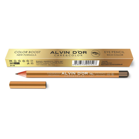 Alvin D`or P-19 Карандаш для глаз  Color Boost  тон 02 matte brown