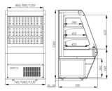 фото 4 Горка универсальная POLUS F13-07 VM 0,7-2 (Carboma 1260/700 ВХСп-0,7) (0011-3020 боковины сер пластик, декор красный) на profcook.ru