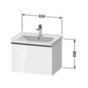 DE425401818 Duravit D-Neo Тумбочка подвесная 634x452хh440, 1 ящик, цвет: белый матовый (для раковины 236765)