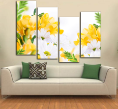 Модульная картина "Белые ромашки"