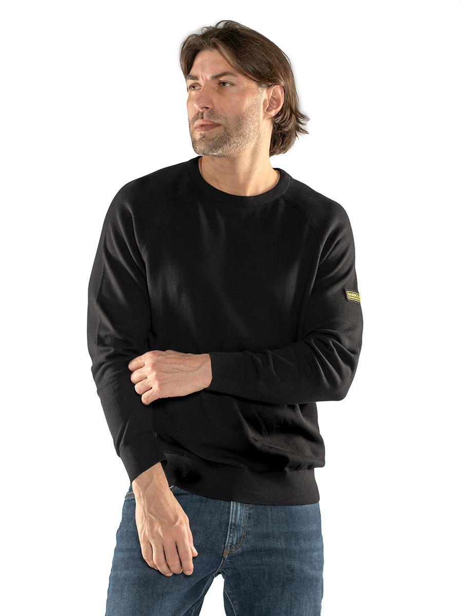 barbour international crew neck sweatshirt black