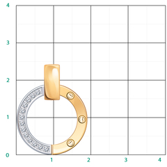 50218- Подвеска круглая из комбинированного золота 585 пробы с фианитами
