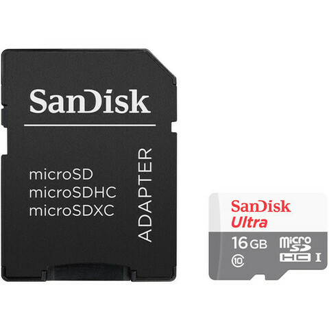 Карта памяти SanDisk 16GB Ultra microSDHC 80MB/s Class 10, Android White/Gray