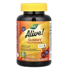 Nature's way, Alive! Kids, жевательные мультивитамины, со вкусом вишни, апельсина и винограда, 60 жевательных таблеток