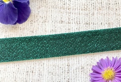 Лента лампасная люрекс трикотаж, ш. 2,5 см, изумруд