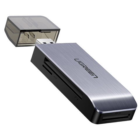 Картридер UGREEN USB-A 3.0 to TF/SD/CF/MS Multifunction Card Reader Multi-Read, серый космос CM180