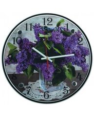 Часы 21 Bek настенные  3030-368 "Сирень в вазе на салфетке"(30х30)