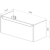 Lemark BUNO MINI LM05BM100T Тумба 100 см под 1 раковину, подвесная, 1 ящик, цвет планки: Серый, цвет корпуса, фасада: Белый глянец