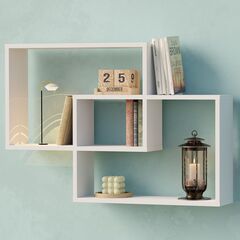 Полка настенная Делфи, 3 ячейки, белая, в скандинавском стиле