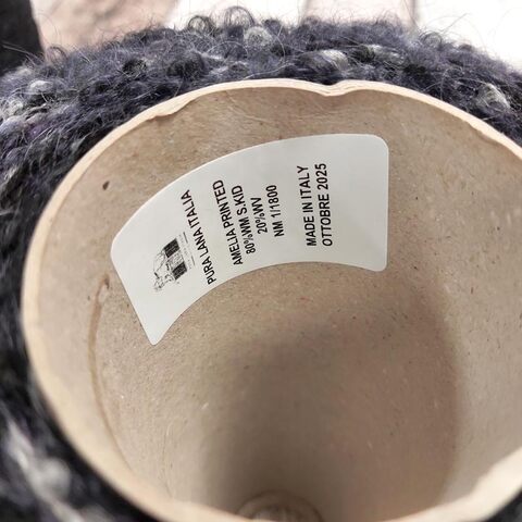 Кидмохер-букле PURA LANA ITALIA / AMELIA 180 секционный черно-белый