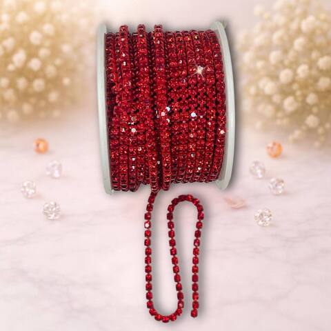 стразовая лента ,3,5мм ,цвет красный(1м)