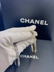 Браслет-манжета тонкий CHANEL цвет шампань/серебро
