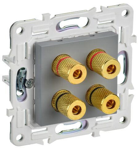 SKANDY Аудиорозетка 4-мест. SK-A01Gr сер. IEK