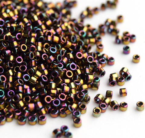 DB-0023 Бисер цилиндрический Миюки делика 11/0 Светлая бронза радужная /Miyuki delica 11/0 Metallic Light Bronze Iris