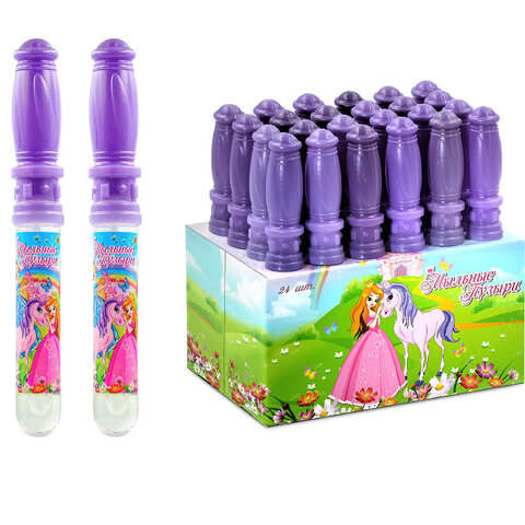 Мыльные пузыри Принцессы 1кор*4бл*24шт, 60мл