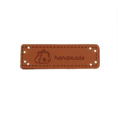 Нашивки Hand Made 1,5х5 беж, кожа