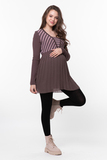 Туника для беременных 07156 коричневый-розовый