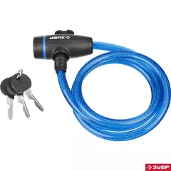 ЗУБР 950 мм, d 10 мм, 3 ключа, тросовый замок, Профессионал (37261-95)