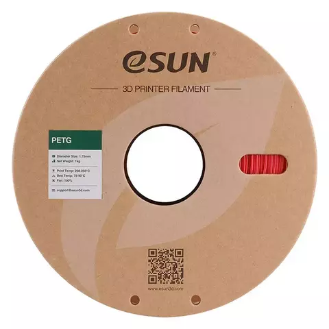 Катушка PETG-пластика ESUN 1.75 мм 1кг., сигнально-красная Fire Engine