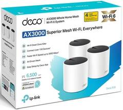 TP-Link Deco X55(3-pack) Домашняя Mesh Wi-Fi 6 система AX3000, до 574 Мбит/с на 2,4 ГГц + до 2402 Мбит/с на 5 ГГц