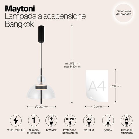 Подвесной светильник Maytoni Bangkok MOD185PL-L6B3K1