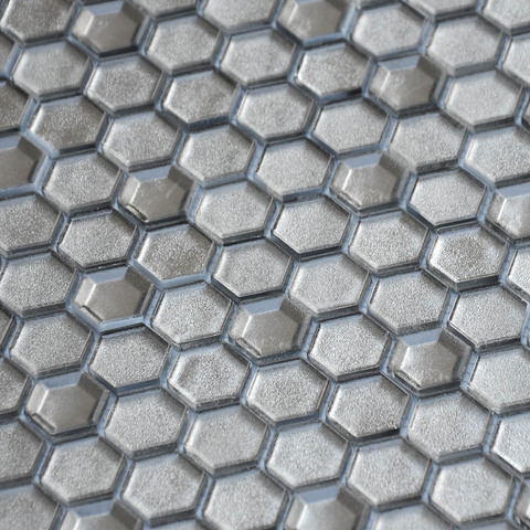 Стеклянная мозаика LeeDo: Alchimia - Argento grani hexagon 13x23x6