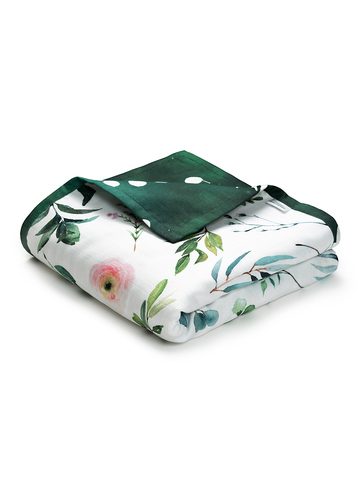 Одеяло муслиновое 4 слоя для новорожденных и детей до 3 лет Eucalyptus Bloom