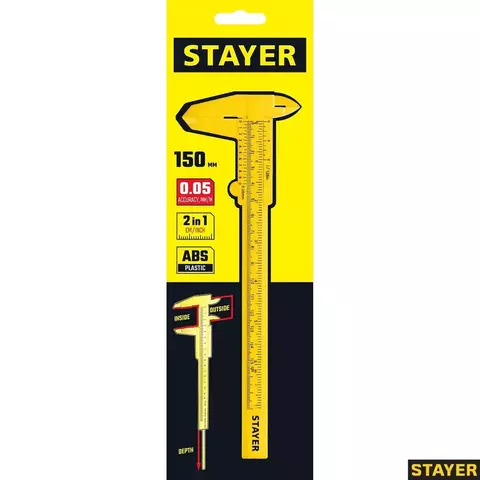 STAYER 150 мм, Пластмассовый штангенциркуль (3440)