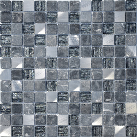 Мозаика из стекла и натурального камня LeeDo - Caramelle: Black Velvet 23x23x4 мм