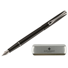 Ручка перьевая DIPLOMAT Traveller black lacquer F синий D10424950