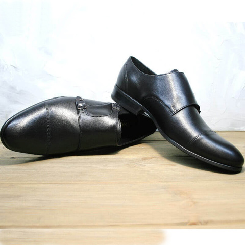 Черные туфли мужские классика. Модные туфли монки обувь Ikoc – BLC