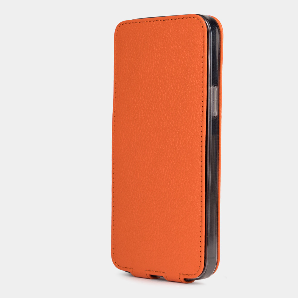 Чехол для iPhone 13 Pro из натуральной кожи теленка, оранжевого цвета