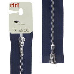 Молния металлическая разъемная (2 замка) (Riri, Ткань/металл, Кобальт синий 137528/металл никель, 80)