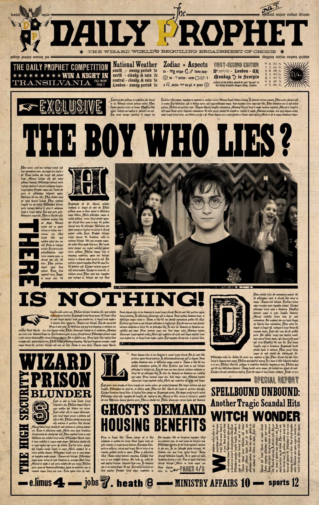 Harry Potter Newspaper poster craft 2000223004630 Alinino.az