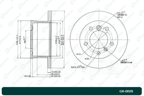 Диск тормозной G-brake  GR-01519