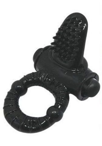 Черное эрекционное виброкольцо с шипиками - Sex Expert SEX EXPERT SEM-55119