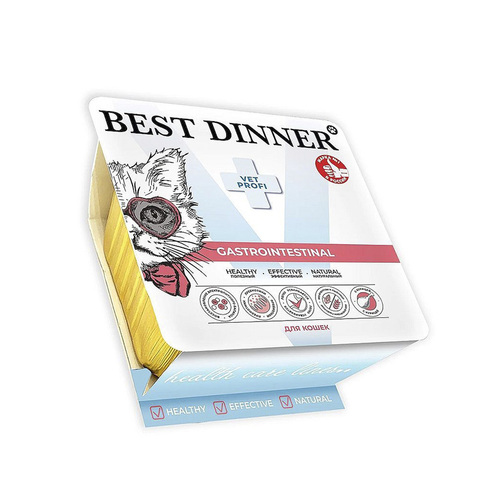 Влажный корм Best Dinner Gastrointestinal Бест для кошек паштет Гастроинт с курицей 100г