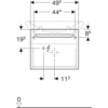 Шкафчик для раковины Geberit myDay, с выдвижным ящиком: B=49.5см, H=41см, T=43см, Белый / Высокоглянцевое покрытие