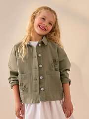 Куртка джинсовая с вышивкой для девочки Next E25-208, Хаки
