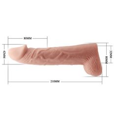 Телесная реалистичная насадка-удлинитель на пенис - 21 см. - 