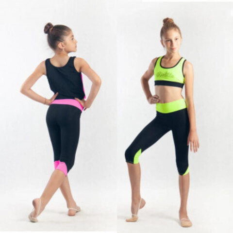 лосины RIALITTA ЛВ26201/черн-лимон.