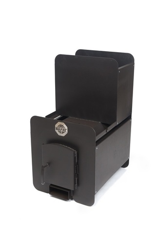 Банная печь «Пересвет» 24 (цельно-гнутая топка, толщиной 4 мм) с баком нерж. На 70 л.