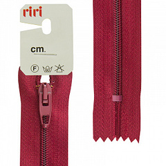 Молния пластиковая брючная неразъемная (Riri, пластик, Бордовая тесьма 79017, 18)