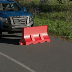 Дорожный барьер водоналивной (не вкл) белый/красный 1500мм Ирпласт(1570x500x750см;красный) - арт.560397