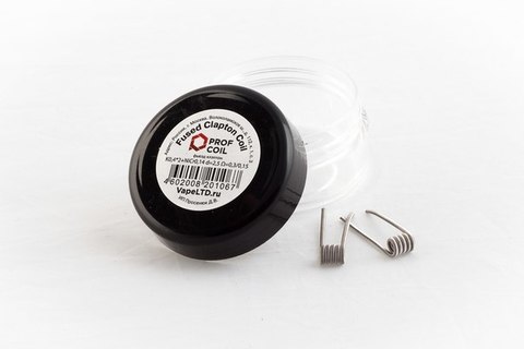 Prof Coil Fused Clapton K0.4*2+NiCr 0.14 d=2.5 Ω=0.3/0.15(2шт)