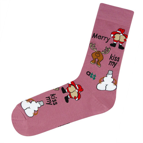 Носки с Сантой розовые