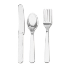 Столовые приборы пластик White (Белый), 24 шт.