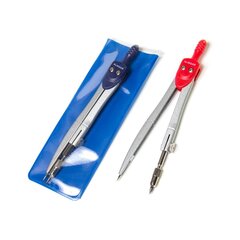 
          Циркуль Alingar, металлический, 93 мм, с грифелем, ПЭТ чехол, ассорти