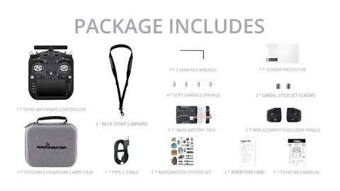 Аппаратура управления Radiomaster TX16S MK3 (ELRS / M2) FCC Black (Dual-band Gemini 2.4ГГц и Sub-G 900МГц)