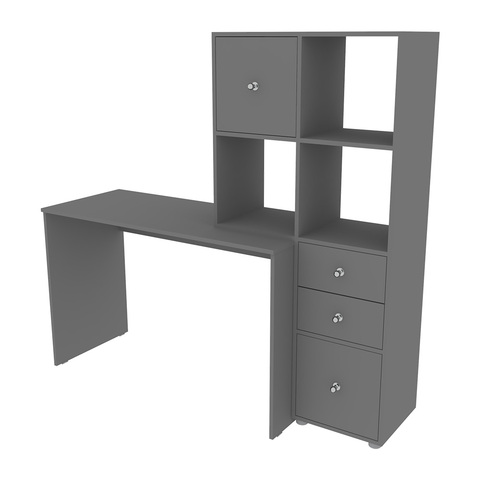 Стол письменный со стеллажом КарИВи 750 Темно-серый